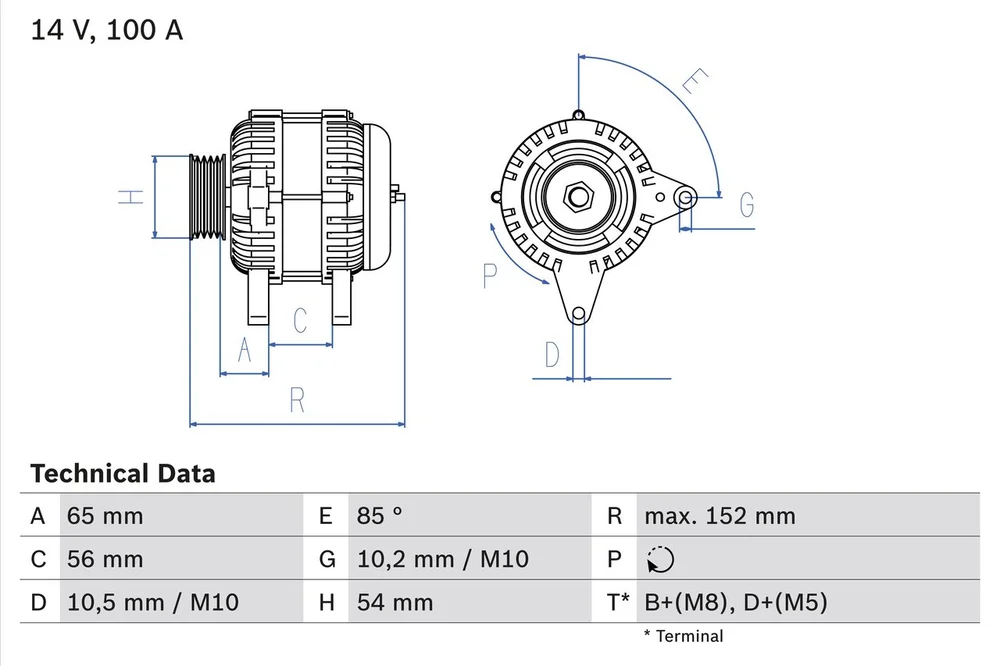 BO 0986047270 Alternátor BOSCH-výměnný díl