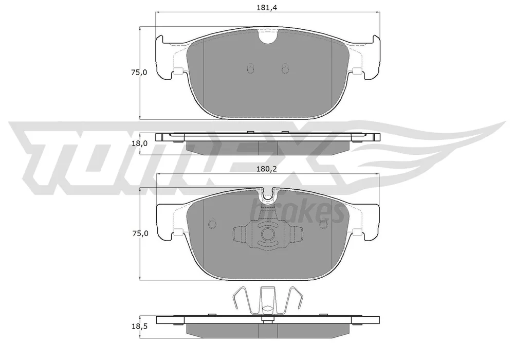 Sada brzdových destiček, kotoučová brzda Tomex Brakes TX18-57