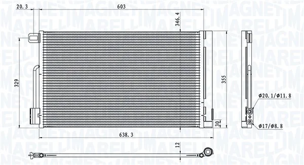 Kondenzátor, klimatizace MAGNETI MARELLI 350203611000