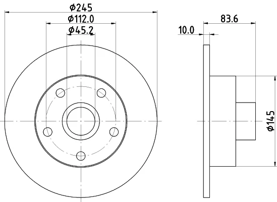 Brzdový kotouč HELLA 8DD355104-231 – OE 8D0615601B