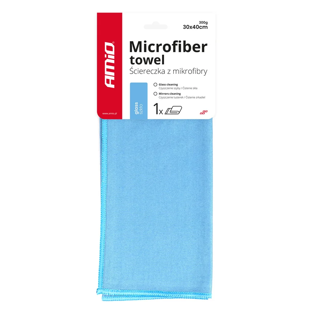 Utěrka na skla z mikrovlákna 30x40cm AMIO-01747 Utěrka na skla z mikrovlákna 30x40cm AMIO-01747