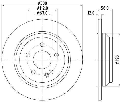 Brzdový kotouč HELLA 8DD355122-441