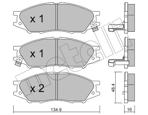 Sada brzdových destiček, kotoučová brzda METELLI 22-0810-0