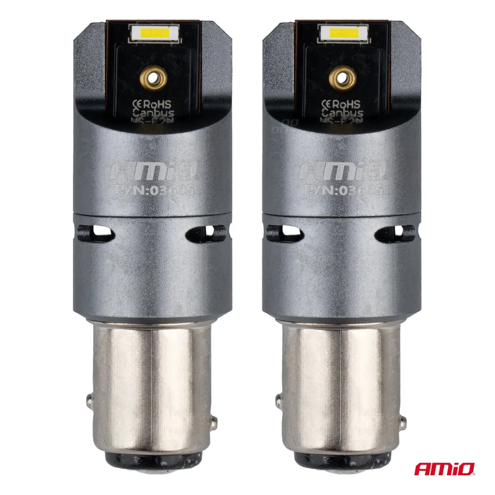 LED žárovky FULL CANBUS PRO BAY15D P21/5W 2x1860SMD bílé 12V 24V AMIO-03605 - Obrázek 2