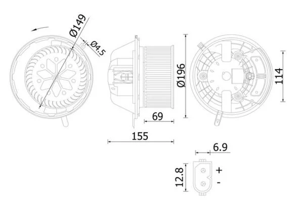 vnitřní ventilátor MAHLE AB219000S vnitřní ventilátor MAHLE AB219000S