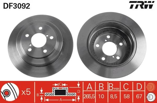 Brzdový kotouč TRW DF3092