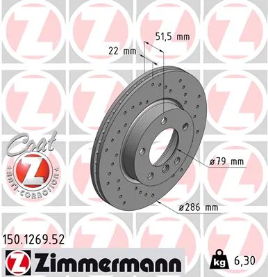 Brzdový kotouč ZIMMERMANN 150.1269.52