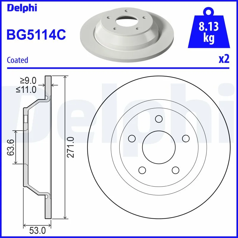 Brzdový kotouč DELPHI BG5114C