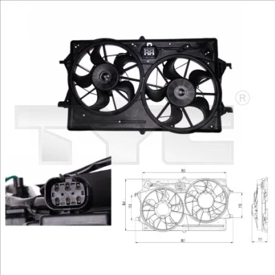 Větrák, chlazení motoru TYC 810-0019
