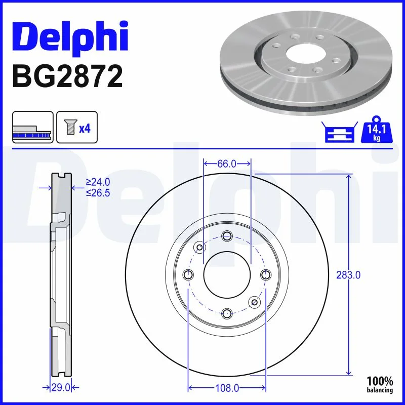 Brzdový kotouč DELPHI BG2872