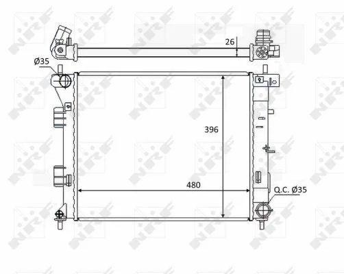 Chladič, chlazení motoru NRF 58522 – OE 25310A5800