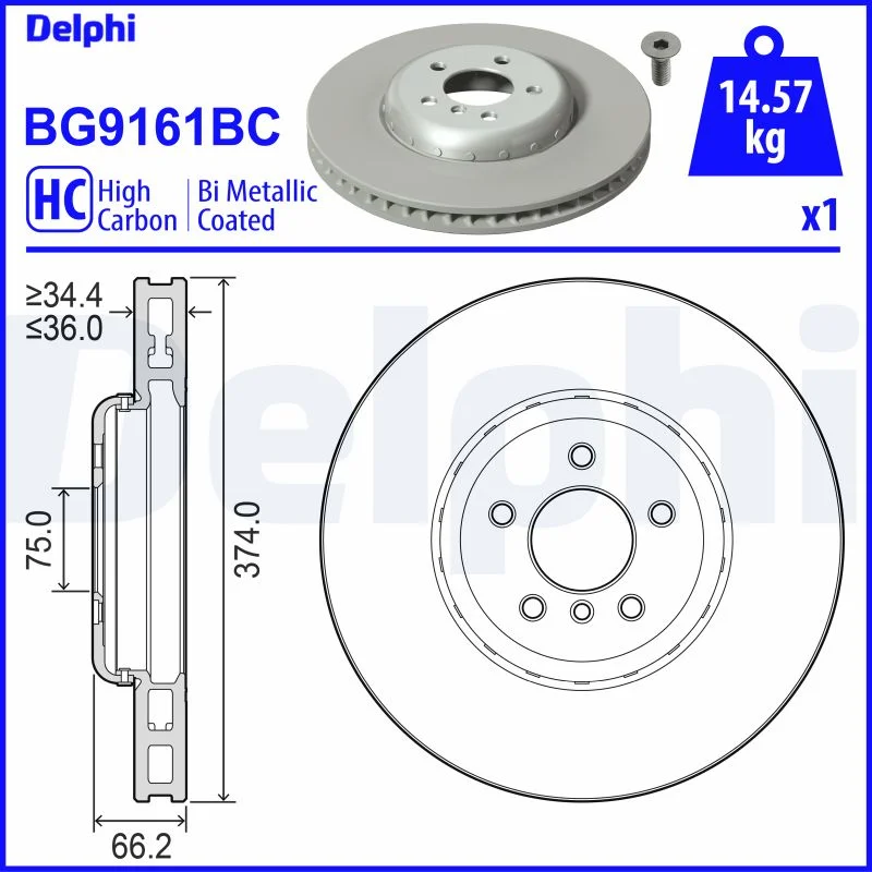 Brzdový kotouč DELPHI BG9161BC