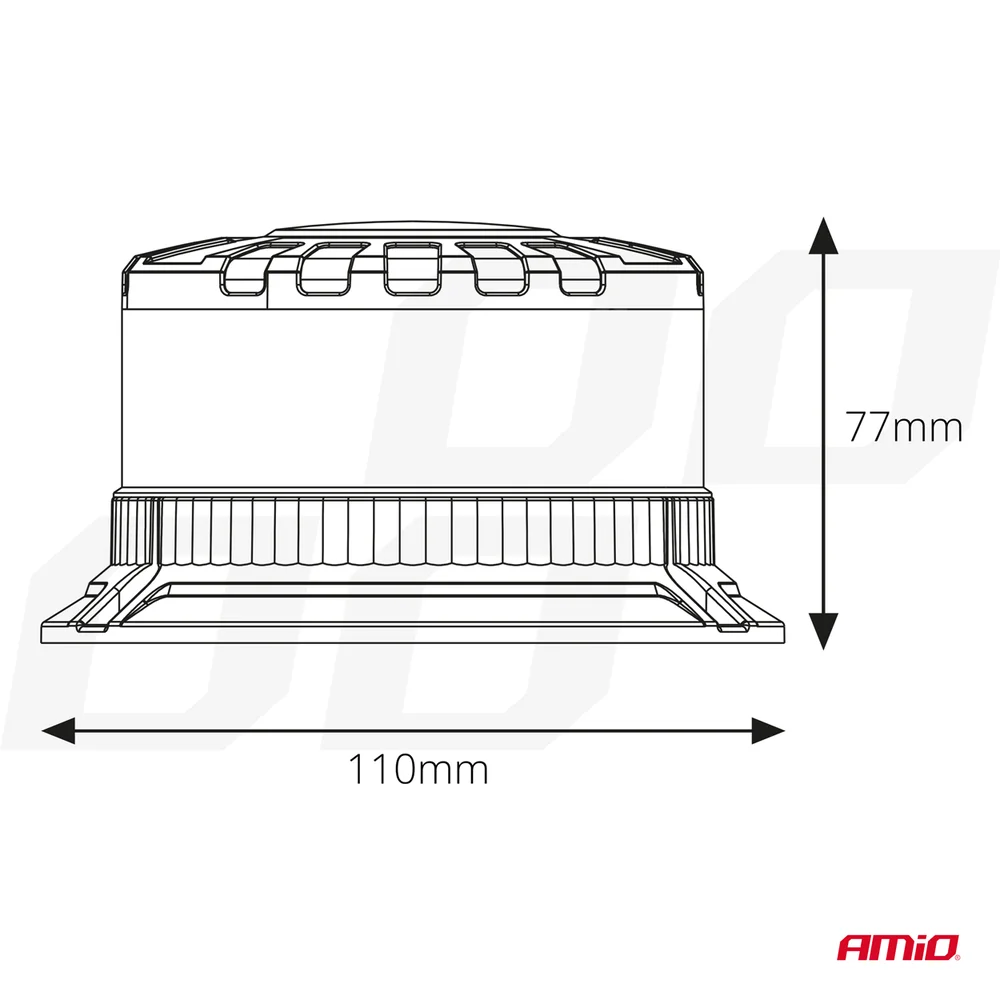 LED výstražný maják W28B 12V 24V AMiO-04106 - Obrázek 5