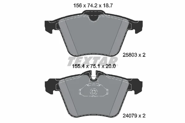 Sada brzdových destiček, kotoučová brzda TEXTAR 2580301