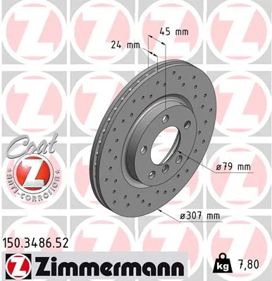 Brzdový kotouč ZIMMERMANN 150.3486.52