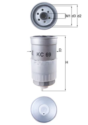 Palivový filtr MAHLE KC69