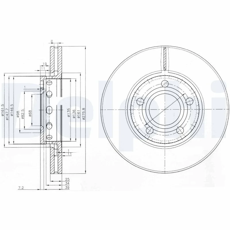 Brzdový kotouč DELPHI BG2518