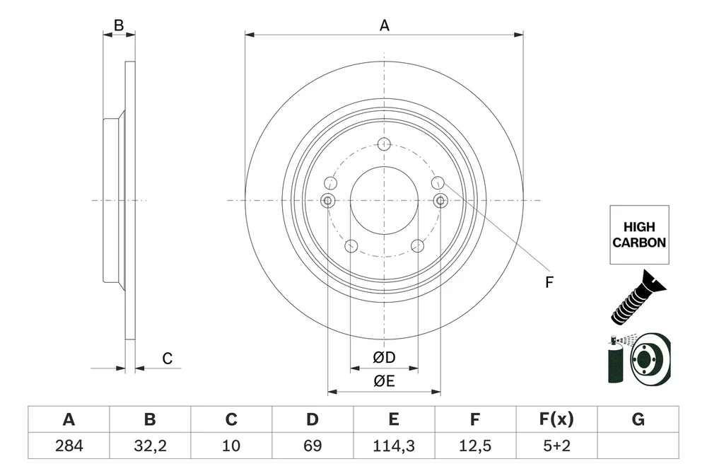 Brzdový kotouč BOSCH 0986479G77 – OE 58411J9500