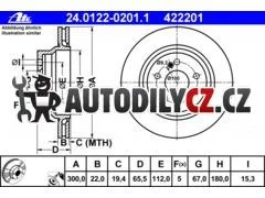 AT 422201 P/L brzdový kotouč ATE