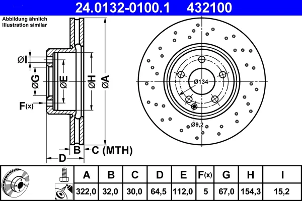 Brzdový kotouč ATE 24.0132-0100.1