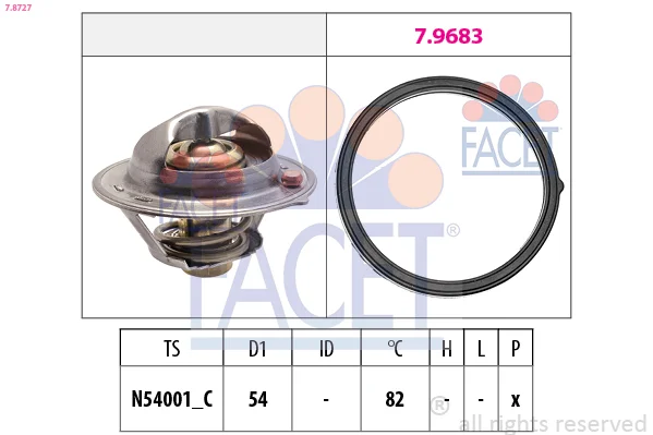 Termostat, chladivo FACET 7.8727