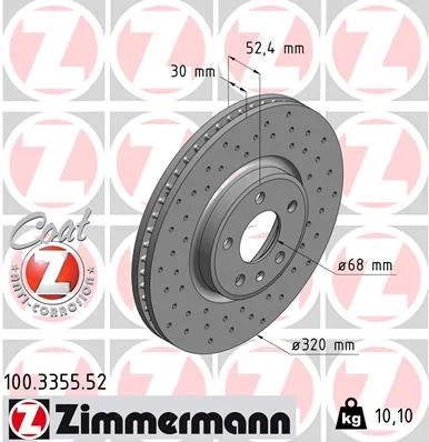 Brzdový kotouč ZIMMERMANN 100.3355.52