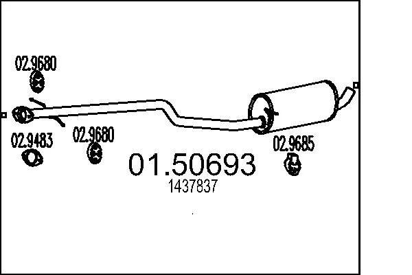 Stredni tlumic vyfuku MTS 01.50693 – OE 1437837