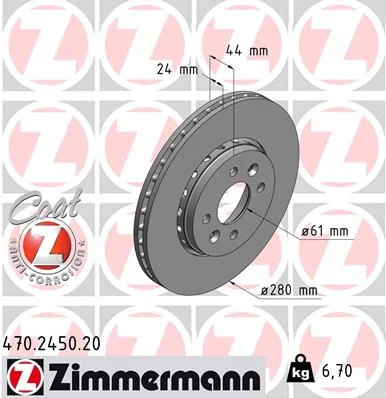 Brzdový kotouč ZIMMERMANN 470.2450.20