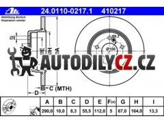 AT 410217 P/L brzdový kotouč ATE