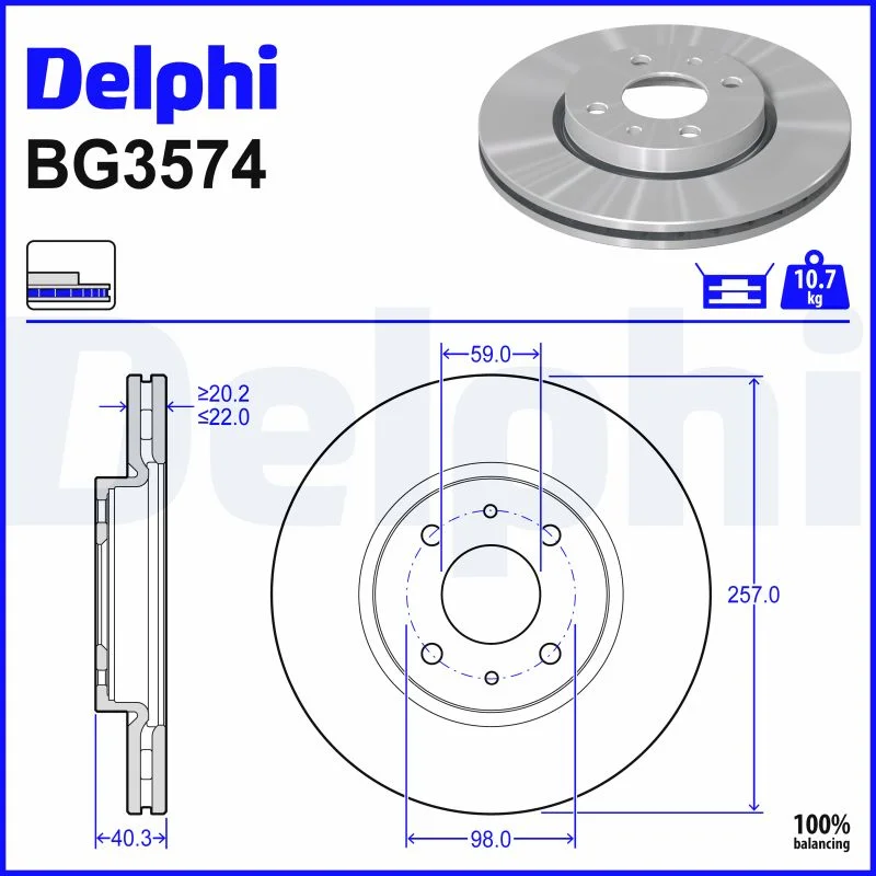 Brzdový kotouč DELPHI BG3574