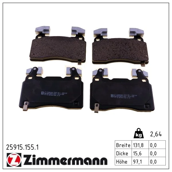 Sada brzdových destiček, kotoučová brzda ZIMMERMANN 25915.155.1