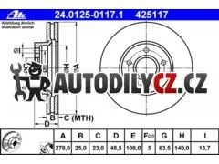 AT 425117 P/L brzdový kotouč ATE