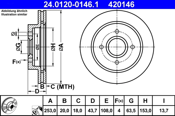 Brzdový kotouč ATE 24.0120-0146.1