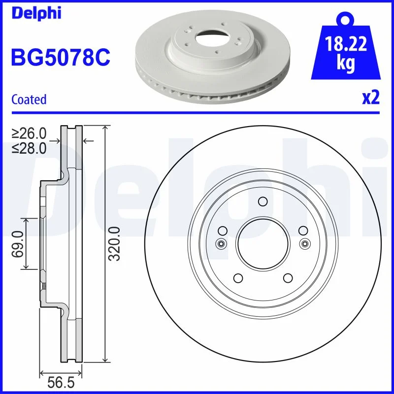 Brzdový kotouč DELPHI BG5078C