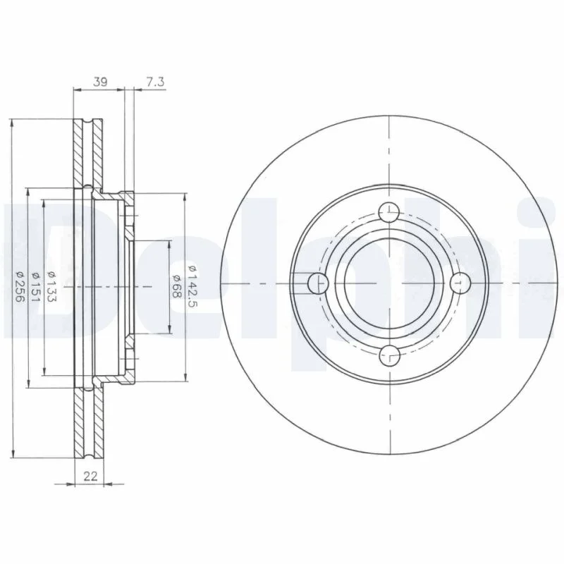 Brzdový kotouč DELPHI BG2272