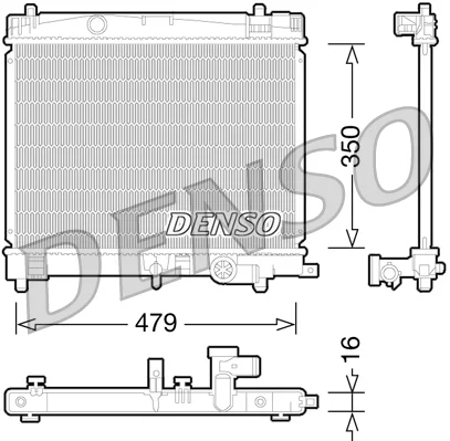 Chladič, chlazení motoru DENSO DRM50078 – OE 1640047080 Chladič, chlazení motoru DENSO DRM50078 – OE 1640047080