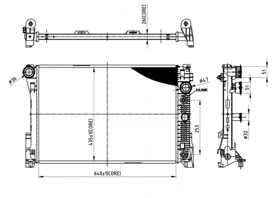 CHLADIČ DB W204, S204 07- /AUTOMAT/ HART 612348