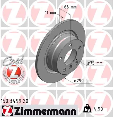 Brzdový kotouč ZIMMERMANN 150.3499.20 – OE 34216792225