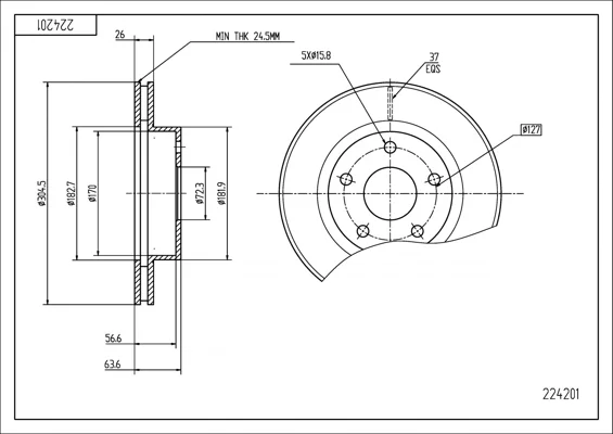 BRZ.KOTOUČ /P/ GRAND CHEROKEE 2.7-4.7 99 HART 224201 – OE 52098672