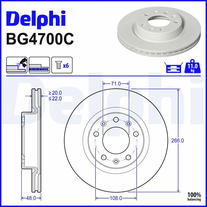 Brzdový kotouč DELPHI BG4700C