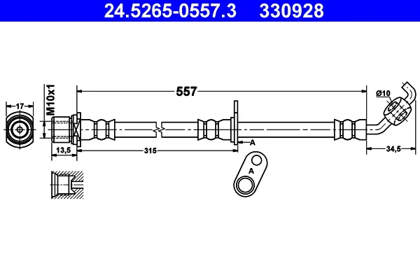 Brzdová hadice ATE 24.5265-0557.3 – OE 90947-02C54