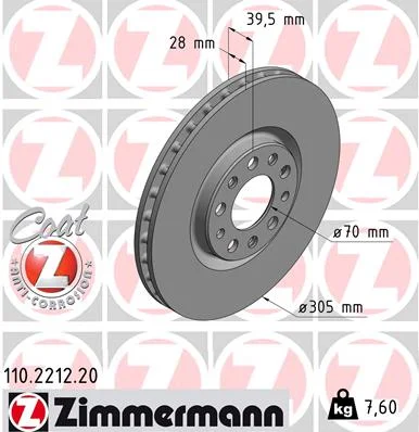 Brzdový kotouč ZIMMERMANN 110.2212.20
