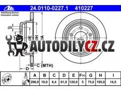 AT 410227 P/L brzdový kotouč ATE