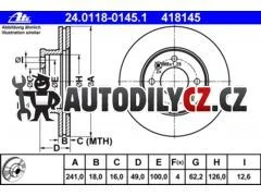 AT 418145 P/L brzdový kotouč ATE