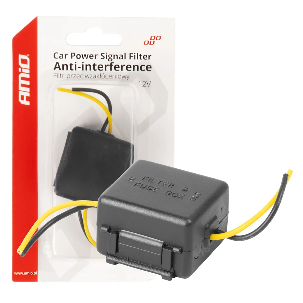 Odrušovací filtr do auta se skleněnou pojistkou 12V AMiO-04099 Odrušovací filtr do auta se skleněnou pojistkou 12V AMiO-04099