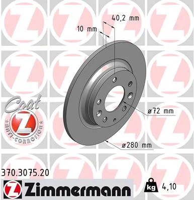Brzdový kotouč ZIMMERMANN 370.3075.20