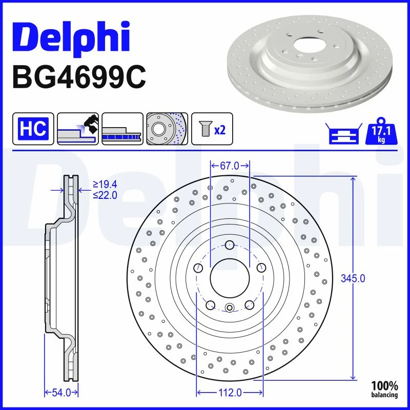Brzdový kotouč DELPHI BG4699C