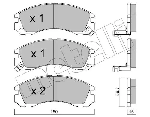 Sada brzdových destiček, kotoučová brzda METELLI 22-0134-0