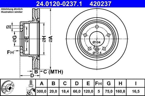 Brzdový kotouč ATE 24.0120-0237.1 – OE 34216792227