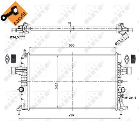 Chladič, chlazení motoru NRF 53000